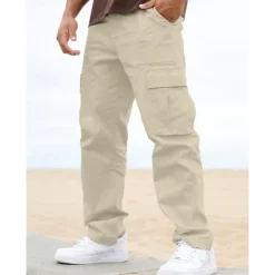 New OUKU Men's Cargo Pants Cargo Trousers Pocket Plain Comfort Breathable Outdoor Daily Going out Fashion Casual Black Army Green
