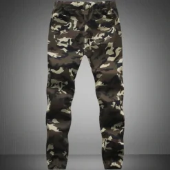 Online OUKU Men's Cargo Pants Cargo Trousers Joggers Pocket Camouflage Comfort Breathable Outdoor Daily Going out 100% Cotton Fashion Casual White Army Green