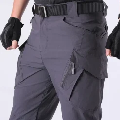 Sale OUKU Men's Cargo Pants Cargo Trousers Tactical Pants Trousers Hiking Pants Elastic Waist Multi Pocket Plain Waterproof Quick Dry Full Length Outdoor Casual Camping & Hiking Fashion Streetwear Black Green
