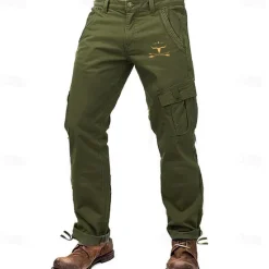 Online OUKU Men's Cargo Pants Cargo Trousers Work Pants Multi Pocket Graphic Cow Arrow Outdoor Full Length Outdoor Sports Outdoor Casual Vintage Sports Yellow Army Green Micro-elastic
