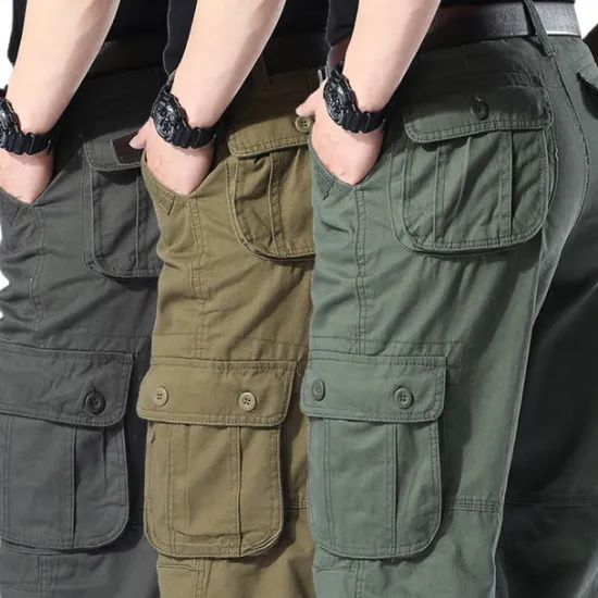 OUKU Men's Cargo Pants Cargo Trousers Hiking Pants 6 Pocket Plain Comfort Breathable Outdoor Daily Going out Fashion Casual Gray Green Army Yellow Micro-elastic