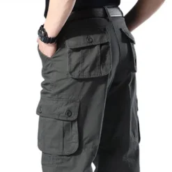 OUKU Men's Cargo Pants Cargo Trousers Hiking Pants 6 Pocket Plain Comfort Breathable Outdoor Daily Going out Fashion Casual Gray Green Army Yellow Micro-elastic