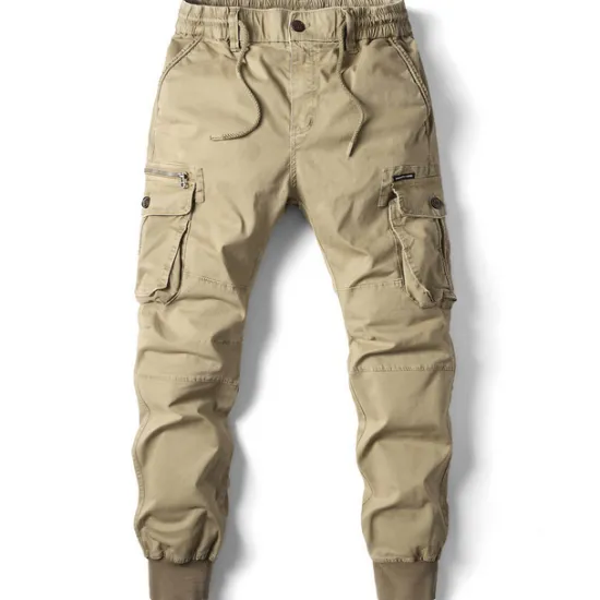 OUKU Men's Cargo Pants Cargo Trousers Trousers Tactical Drawstring Elastic Waist Multi Pocket Plain Breathable Outdoor Full Length Casual Daily Casual Tactical ArmyGreen Black Micro-elastic