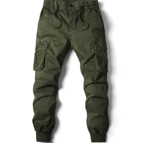 OUKU Men's Cargo Pants Cargo Trousers Trousers Tactical Drawstring Elastic Waist Multi Pocket Plain Breathable Outdoor Full Length Casual Daily Casual Tactical ArmyGreen Black Micro-elastic