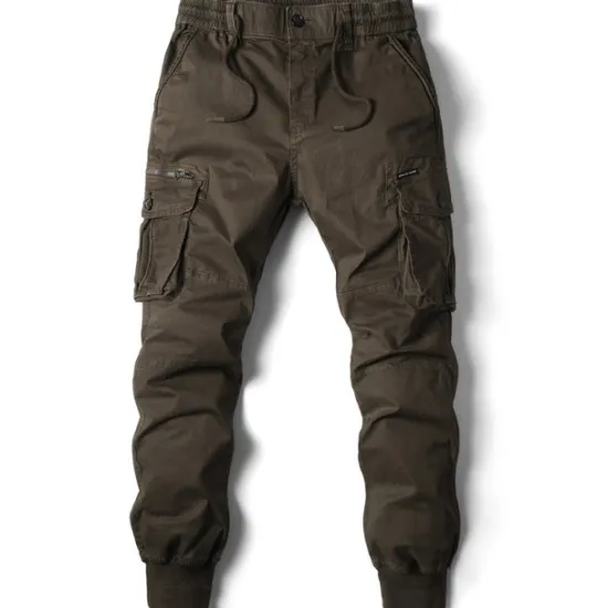 OUKU Men's Cargo Pants Cargo Trousers Trousers Tactical Drawstring Elastic Waist Multi Pocket Plain Breathable Outdoor Full Length Casual Daily Casual Tactical ArmyGreen Black Micro-elastic