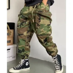 New OUKU Men's Cargo Pants Cargo Trousers Camo Pants Pocket Camouflage Comfort Breathable Outdoor Daily Going out Fashion Casual Army Green
