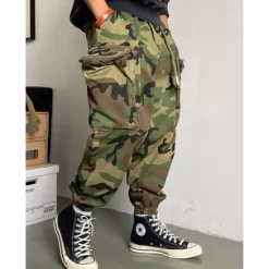 New OUKU Men's Cargo Pants Cargo Trousers Camo Pants Pocket Camouflage Comfort Breathable Outdoor Daily Going out Fashion Casual Army Green