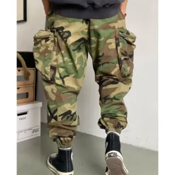 New OUKU Men's Cargo Pants Cargo Trousers Camo Pants Pocket Camouflage Comfort Breathable Outdoor Daily Going out Fashion Casual Army Green