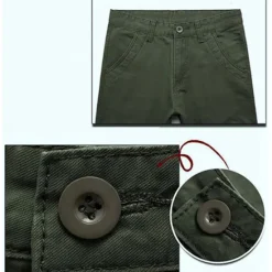 Sale OUKU Men's Cargo Pants Combat Trousers 8 Pocket Plain Breathable Lightweight Full Length Casual Daily Trousers ArmyGreen Black Micro-elastic