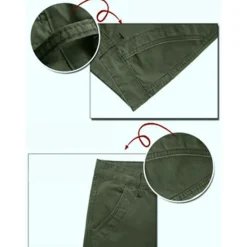 Sale OUKU Men's Cargo Pants Combat Trousers 8 Pocket Plain Breathable Lightweight Full Length Casual Daily Trousers ArmyGreen Black Micro-elastic