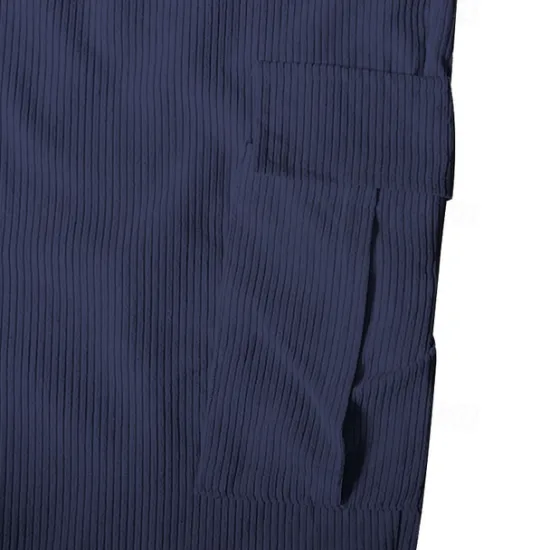 Sale OUKU Men's Cargo Pants Corduroy Pants Trousers Straight Leg Sweatpants Elastic Waist Drawstring Multi Pocket Plain Wearable Outdoor Daily Camping & Hiking Fashion Classic Black Army Green