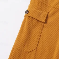 Online OUKU Men's Cargo Pants Corduroy Pants Trousers Casual Pants Pocket Elastic Waist Multi Pocket Plain Comfort Soft Full Length Outdoor Daily Going out Fashion Streetwear Black Brown Micro-elastic