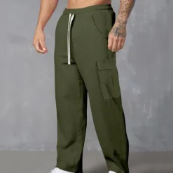 Discount OUKU Men's Cargo Pants Corduroy Pants Tactical Pants Trousers Elastic Waist Drawstring Multi Pocket Plain Wearable Outdoor Daily Camping & Hiking Fashion Classic Black Army Green