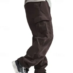 New OUKU Men's Cargo Pants Corduroy Pants Trousers Straight Leg Sweatpants Elastic Waist Drawstring Multi Pocket Plain Wearable Outdoor Daily Camping & Hiking Fashion Classic Black Army Green