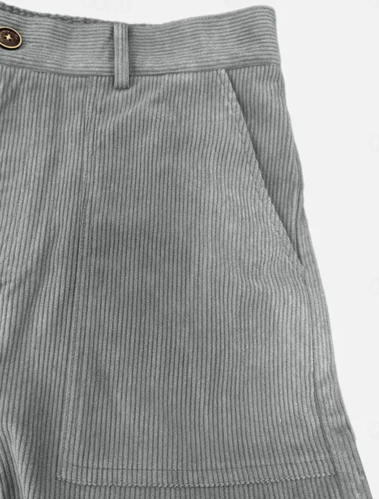 Sale OUKU Men's Cargo Pants Corduroy Pants Trousers Casual Pants Pocket Elastic Waist Multi Pocket Plain Comfort Soft Full Length Outdoor Daily Going out Fashion Streetwear Black Brown Micro-elastic