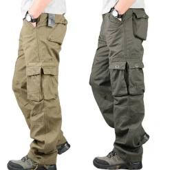 OUKU Men's Cargo Pants Hiking Pants Trousers Work Pants Military Outdoor Ripstop Breathable Quick Dry Multi Pockets Bottoms 6 Pockets Black Green Cotton Hunting Fishing Climbing 30 32 34 36 38
