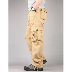 OUKU Men's Cargo Pants Hiking Pants Trousers Work Pants Military Outdoor Ripstop Breathable Quick Dry Multi Pockets Bottoms 6 Pockets Black Green Cotton Hunting Fishing Climbing 30 32 34 36 38