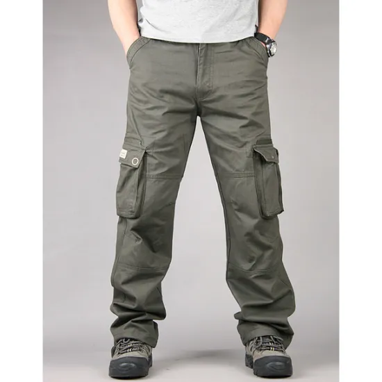 OUKU Men's Cargo Pants Hiking Pants Trousers Work Pants Military Outdoor Ripstop Breathable Quick Dry Multi Pockets Bottoms 6 Pockets Black Green Cotton Hunting Fishing Climbing 30 32 34 36 38