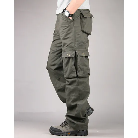 OUKU Men's Cargo Pants Hiking Pants Trousers Work Pants Military Outdoor Ripstop Breathable Quick Dry Multi Pockets Bottoms 6 Pockets Black Green Cotton Hunting Fishing Climbing 30 32 34 36 38
