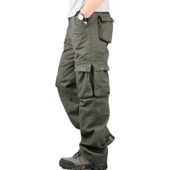 OUKU Men's Cargo Pants Hiking Pants Trousers Work Pants Military Outdoor Ripstop Breathable Quick Dry Multi Pockets Bottoms 6 Pockets Black Green Cotton Hunting Fishing Climbing 30 32 34 36 38