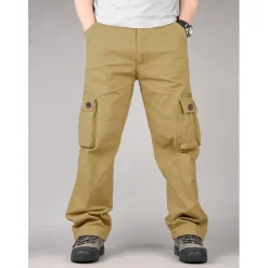 OUKU Men's Cargo Pants Hiking Pants Trousers Work Pants Military Outdoor Ripstop Breathable Quick Dry Multi Pockets Bottoms 6 Pockets Black Green Cotton Hunting Fishing Climbing 30 32 34 36 38