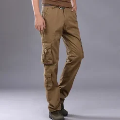 Sale OUKU Men's Cargo Pants Hiking Pants Trousers Work Pants Military Outdoor Loose Ripstop Multi-Pockets Breathable Multi Pockets Pants / Trousers Bottoms Black Army Green Cotton Work Camping / Hiking Hunting
