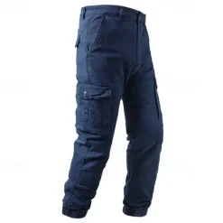 Online OUKU Men's Cargo Pants Joggers Trousers Buttons Multi Pocket Elastic Cuff Plain Wearable Outdoor Daily Camping & Hiking Fashion Classic Black Army Green