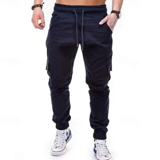 New OUKU Men's Cargo Pants Joggers Tactical Pants Trousers Drawstring Elastic Waist Multi Pocket Plain Wearable Outdoor Daily Camping & Hiking Fashion Classic Black Army Green Micro-elastic