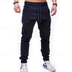 New OUKU Men's Cargo Pants Joggers Tactical Pants Trousers Drawstring Elastic Waist Multi Pocket Plain Wearable Outdoor Daily Camping & Hiking Fashion Classic Black Army Green Micro-elastic