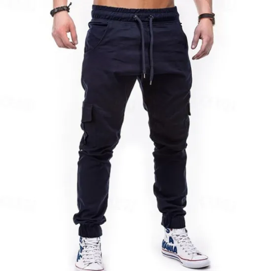 New OUKU Men's Cargo Pants Joggers Tactical Pants Trousers Drawstring Elastic Waist Multi Pocket Plain Wearable Outdoor Daily Camping & Hiking Fashion Classic Black Army Green Micro-elastic