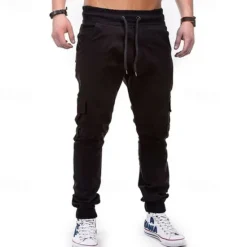 New OUKU Men's Cargo Pants Joggers Tactical Pants Trousers Drawstring Elastic Waist Multi Pocket Plain Wearable Outdoor Daily Camping & Hiking Fashion Classic Black Army Green Micro-elastic