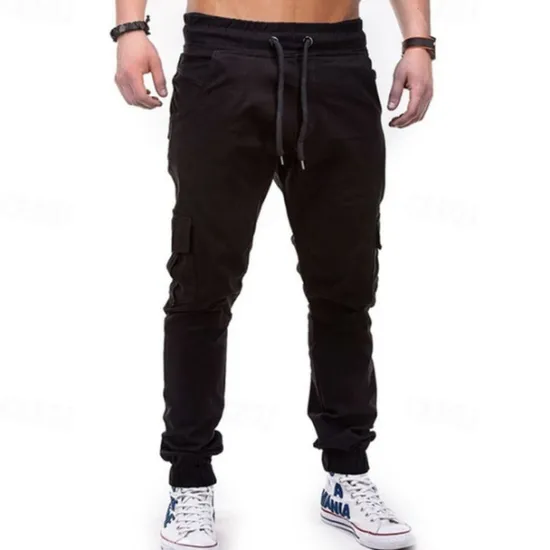 New OUKU Men's Cargo Pants Joggers Tactical Pants Trousers Drawstring Elastic Waist Multi Pocket Plain Wearable Outdoor Daily Camping & Hiking Fashion Classic Black Army Green Micro-elastic