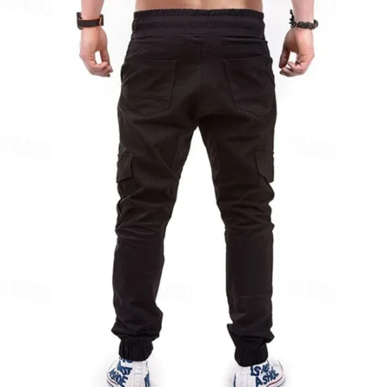 New OUKU Men's Cargo Pants Joggers Tactical Pants Trousers Drawstring Elastic Waist Multi Pocket Plain Wearable Outdoor Daily Camping & Hiking Fashion Classic Black Army Green Micro-elastic