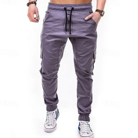 New OUKU Men's Cargo Pants Joggers Tactical Pants Trousers Drawstring Elastic Waist Multi Pocket Plain Wearable Outdoor Daily Camping & Hiking Fashion Classic Black Army Green Micro-elastic