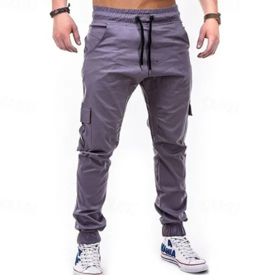 New OUKU Men's Cargo Pants Joggers Tactical Pants Trousers Drawstring Elastic Waist Multi Pocket Plain Wearable Outdoor Daily Camping & Hiking Fashion Classic Black Army Green Micro-elastic