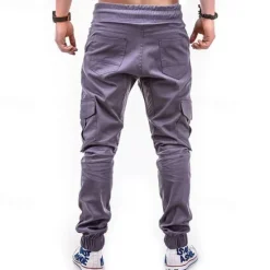 New OUKU Men's Cargo Pants Joggers Tactical Pants Trousers Drawstring Elastic Waist Multi Pocket Plain Wearable Outdoor Daily Camping & Hiking Fashion Classic Black Army Green Micro-elastic