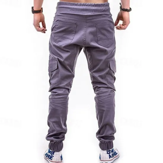 New OUKU Men's Cargo Pants Joggers Tactical Pants Trousers Drawstring Elastic Waist Multi Pocket Plain Wearable Outdoor Daily Camping & Hiking Fashion Classic Black Army Green Micro-elastic