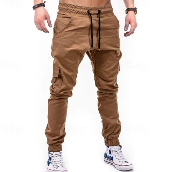 New OUKU Men's Cargo Pants Joggers Tactical Pants Trousers Drawstring Elastic Waist Multi Pocket Plain Wearable Outdoor Daily Camping & Hiking Fashion Classic Black Army Green Micro-elastic