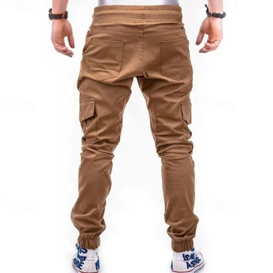 New OUKU Men's Cargo Pants Joggers Tactical Pants Trousers Drawstring Elastic Waist Multi Pocket Plain Wearable Outdoor Daily Camping & Hiking Fashion Classic Black Army Green Micro-elastic