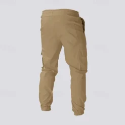 Sale OUKU Men's Cargo Pants Joggers Trousers Drawstring Elastic Waist Multi Pocket Plain Wearable Outdoor Daily Camping & Hiking Fashion Classic ArmyGreen Black