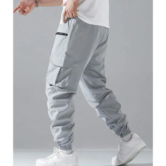 Clearance OUKU Men's Cargo Pants Joggers Trousers Elastic Waist Multi Pocket Plain Wearable Outdoor Daily Casual Black Army Green