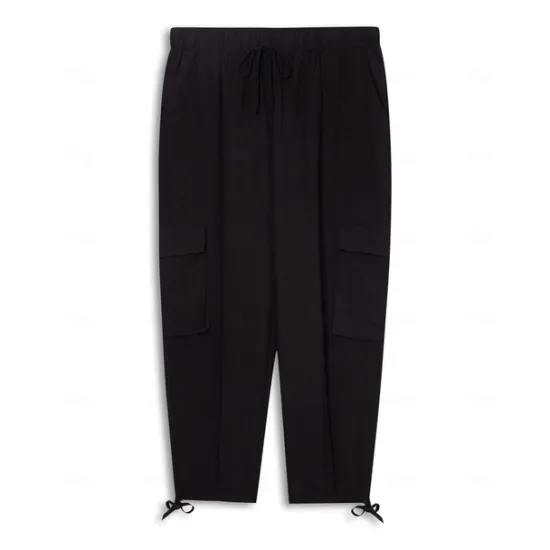 Outlet OUKU Men's Cargo Pants Linen Pants Summer Pants Beach Pants Drawstring Elastic Waist Plain Comfort Breathable Casual Daily Holiday Fashion Classic Style Black White