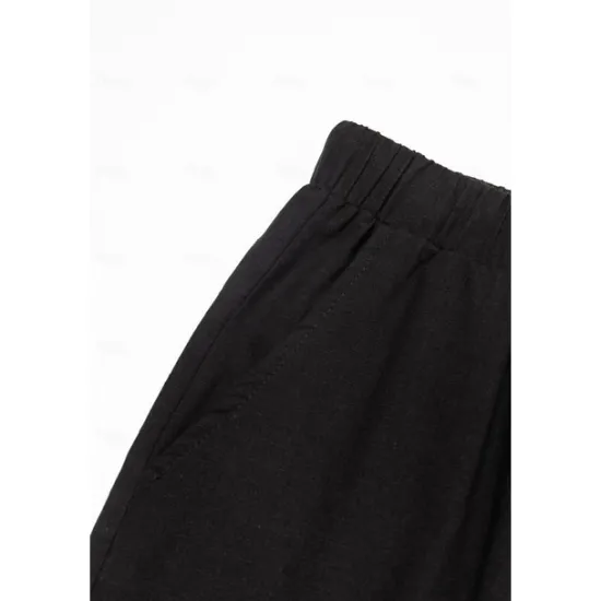 Outlet OUKU Men's Cargo Pants Linen Pants Summer Pants Beach Pants Drawstring Elastic Waist Plain Comfort Breathable Casual Daily Holiday Fashion Classic Style Black White