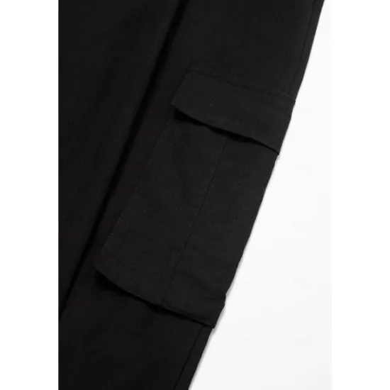Outlet OUKU Men's Cargo Pants Linen Pants Summer Pants Beach Pants Drawstring Elastic Waist Plain Comfort Breathable Casual Daily Holiday Fashion Classic Style Black White