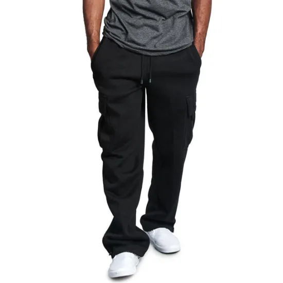 Hot OUKU Men's Cargo Pants Sweatpants Joggers Trousers Cargo Sweatpants Wide Leg Solid Color Full Length Sports Outdoor Daily Classic Casual Loose Fit Black White