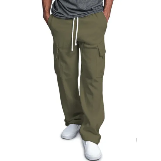 Hot OUKU Men's Cargo Pants Sweatpants Joggers Trousers Cargo Sweatpants Wide Leg Solid Color Full Length Sports Outdoor Daily Classic Casual Loose Fit Black White