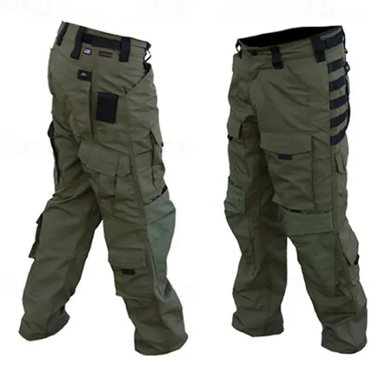 Sale OUKU Men's Cargo Pants Tactical Pants Trousers Camo Pants Buttons Multi Pocket Plain Wearable Outdoor Daily Camping & Hiking Fashion Classic Black Army Green