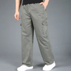 Clearance OUKU Men's Cargo Pants Tactical Pants Trousers Drawstring Elastic Waist Multi Pocket Plain Wearable Outdoor Daily Camping & Hiking Fashion Classic Black Yellow