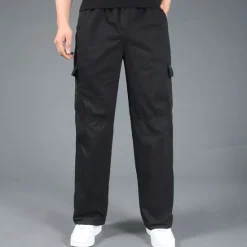 Clearance OUKU Men's Cargo Pants Tactical Pants Trousers Drawstring Elastic Waist Multi Pocket Plain Wearable Outdoor Daily Camping & Hiking Fashion Classic Black Yellow