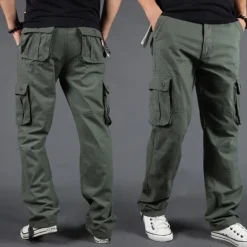 Outlet OUKU Men's Cargo Pants Tactical Pants Trousers Hiking Pants Buttons Multi Pocket Plain Wearable Outdoor Daily Camping & Hiking Fashion Classic Gray Green Grass Green